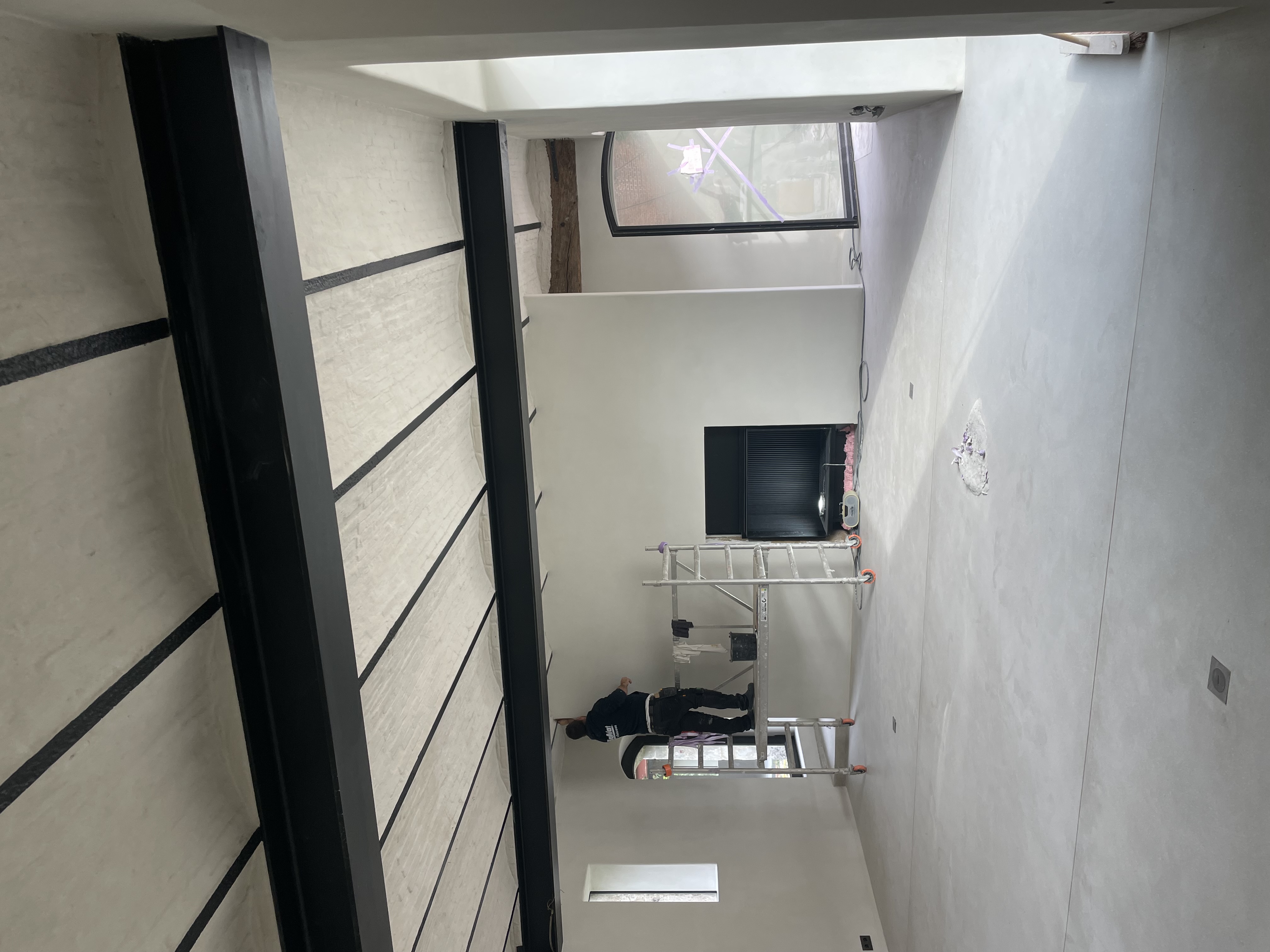 Natuurlijk pleisterwerk in een interieur